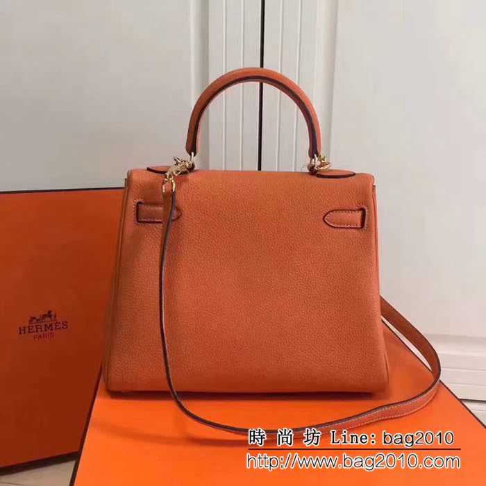 愛馬仕Hermes 荔枝紋頭層牛皮凱莉包 可手提肩背 0AM1658